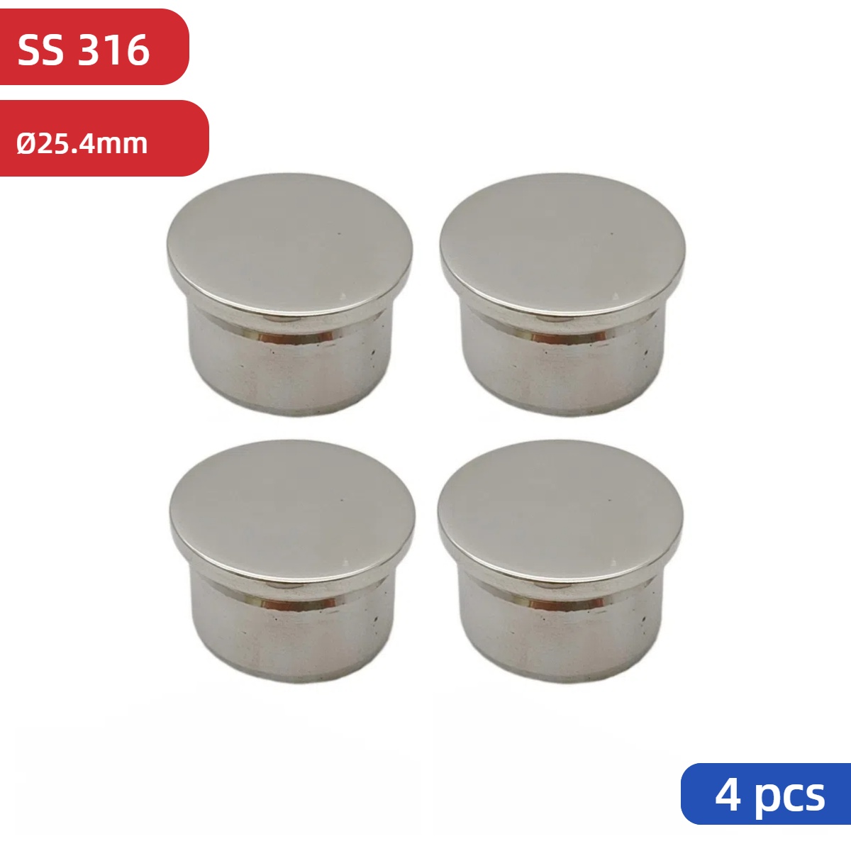 Home Improvement Cast - 4 PCS 316 สแตนเลสสตีล Hand Rail