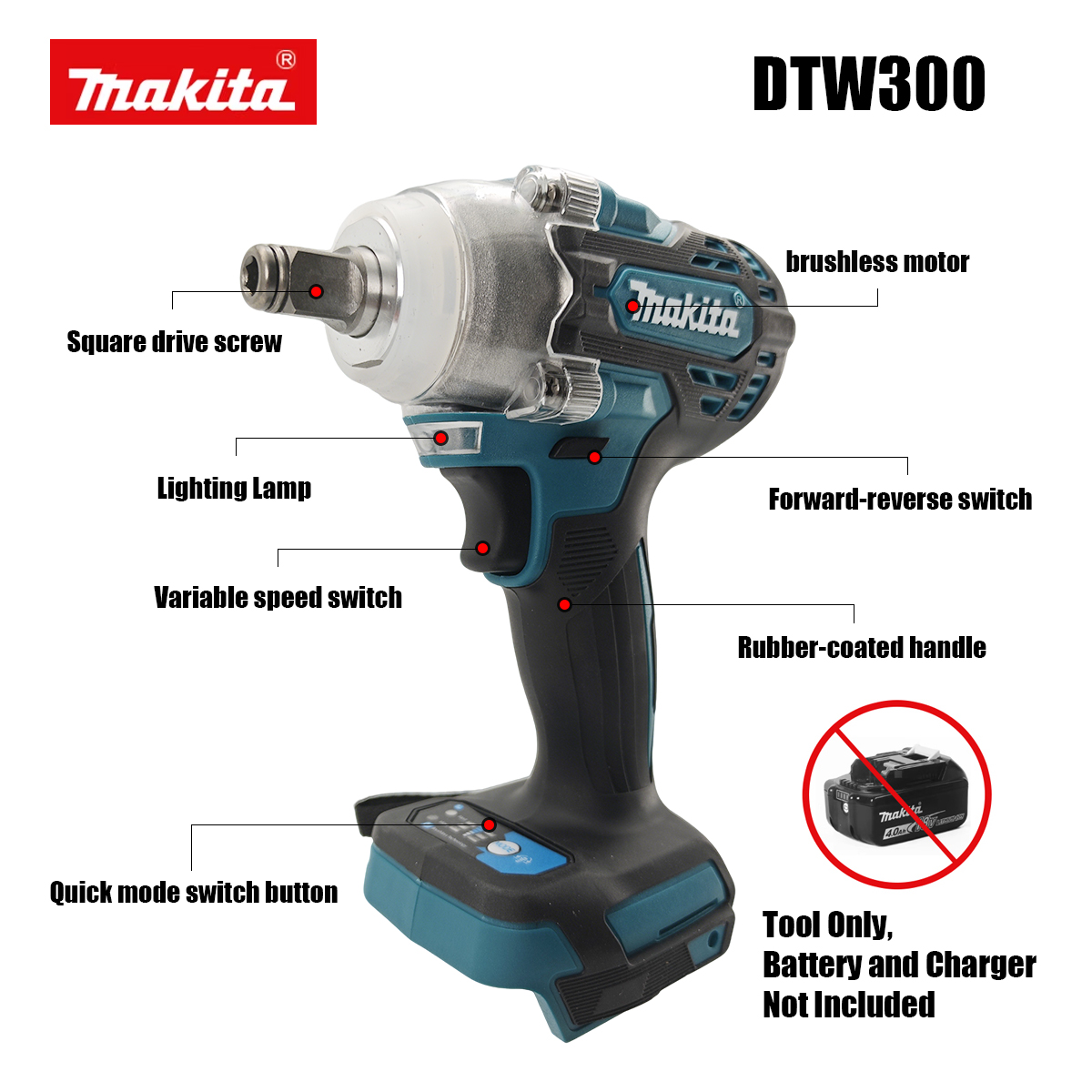 ประแจกระแทกไร้แปรงถ่าน Makita  - Makita Drill Dtw300 บทวิจารณ์และราคา