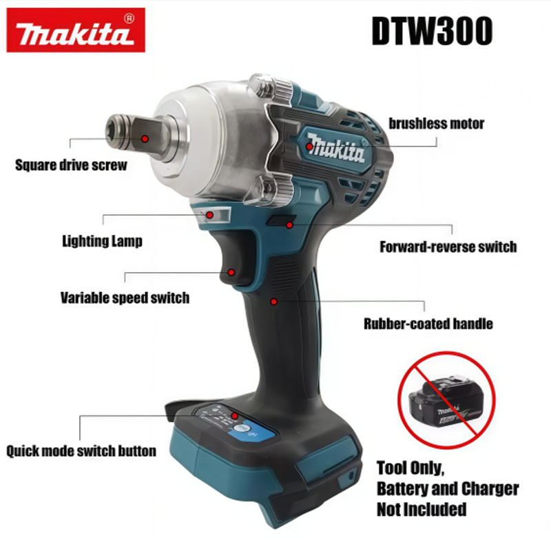 ชุดเครื่องมือประแจไร้สาย Makit - Makita Drill Dtw300 บทวิจารณ์และราคา
