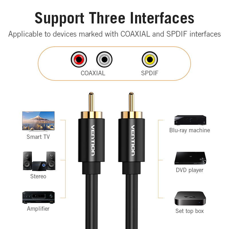 Vention RCA ชาย RCA ชายสายสเตอ - Home Improvement Videos บทวิจารณ์และราคา